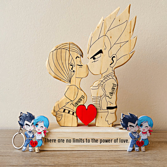 Family - Cute Cartoon Couple - Personalized Wooden Puzzle