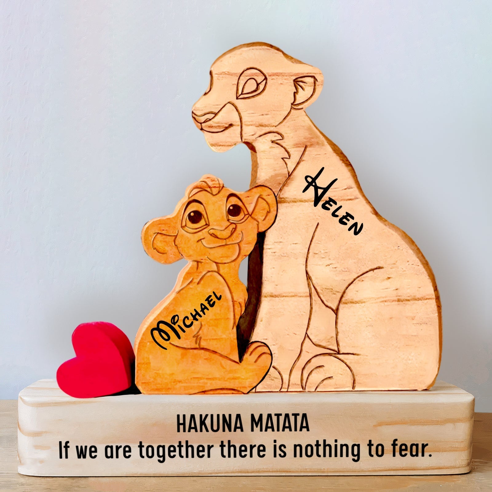 Family - Hakuna Matata - Personalized Wooden Puzzle The Lion King Slim Version
