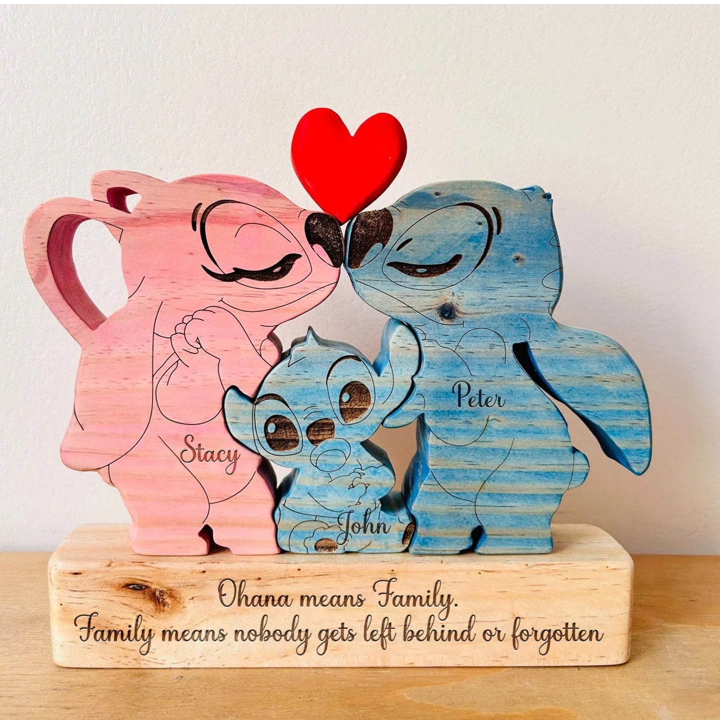 Family - Cartoon Cute Character - Personalize Wooden Sign