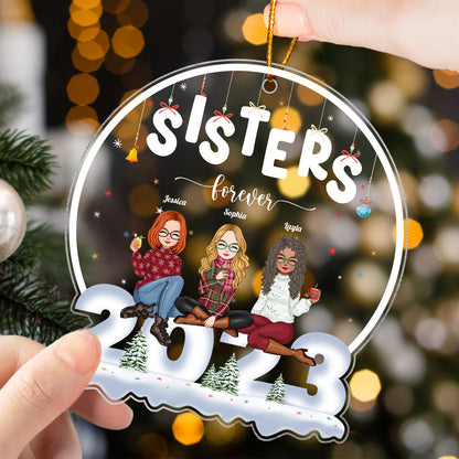 Besties - Sisters Forever - Personalized Shaped Acrylic Ornament