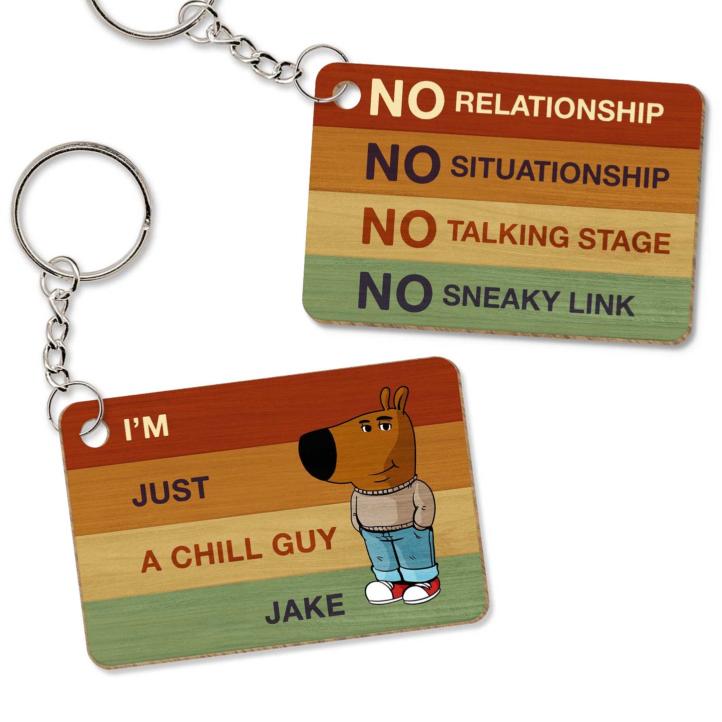 Personalized acrylic keychain featuring humorous statements and character design for individual style