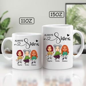 Personalized best friends mug with cartoon characters and names for a thoughtful gift