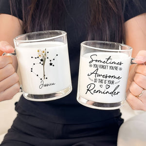 Personalized birth month flower mug with inspirational quote and custom name design