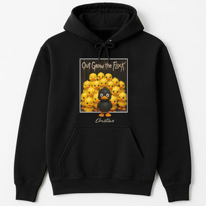 Personalized black duck shirt black hoodie with cartoon black duck and yellow ducks design
