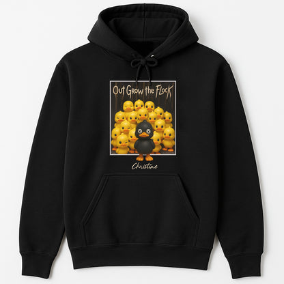 Personalized black duck shirt black hoodie with cartoon black duck and yellow ducks design