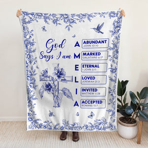 Personalized Christian blanket featuring inspirational scripture verses and floral design