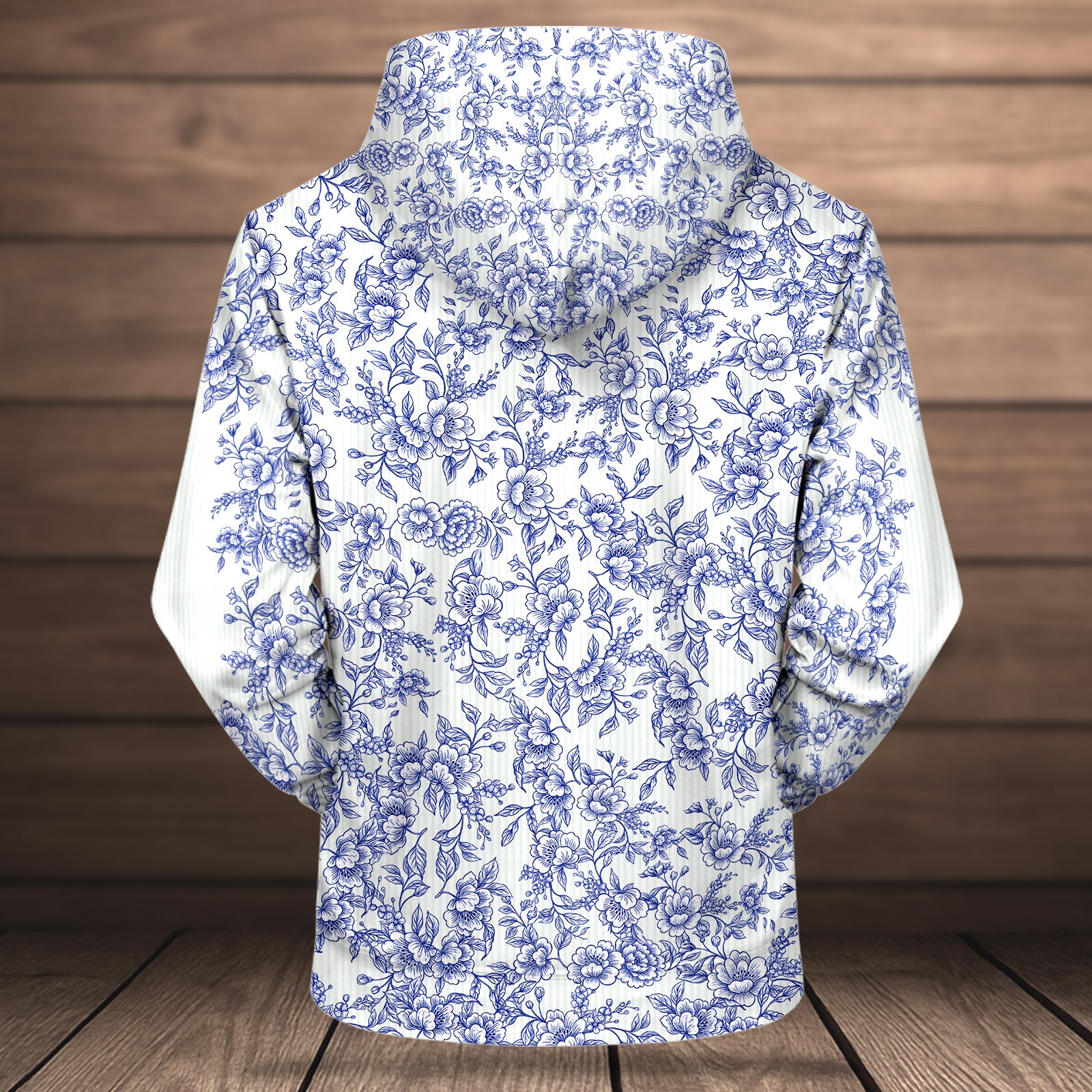 Back view of a personalized Christian hoodie with floral design for comfortable everyday wear
