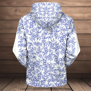 Back view of a personalized Christian hoodie with floral design for comfortable everyday wear