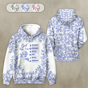 Personalized Christian hoodie with floral design featuring uplifting messages and a comfortable fit