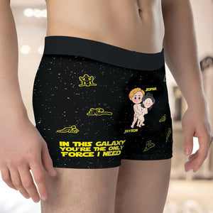 Personalized couple boxers featuring custom cartoon characters and text, perfect for couples gifts