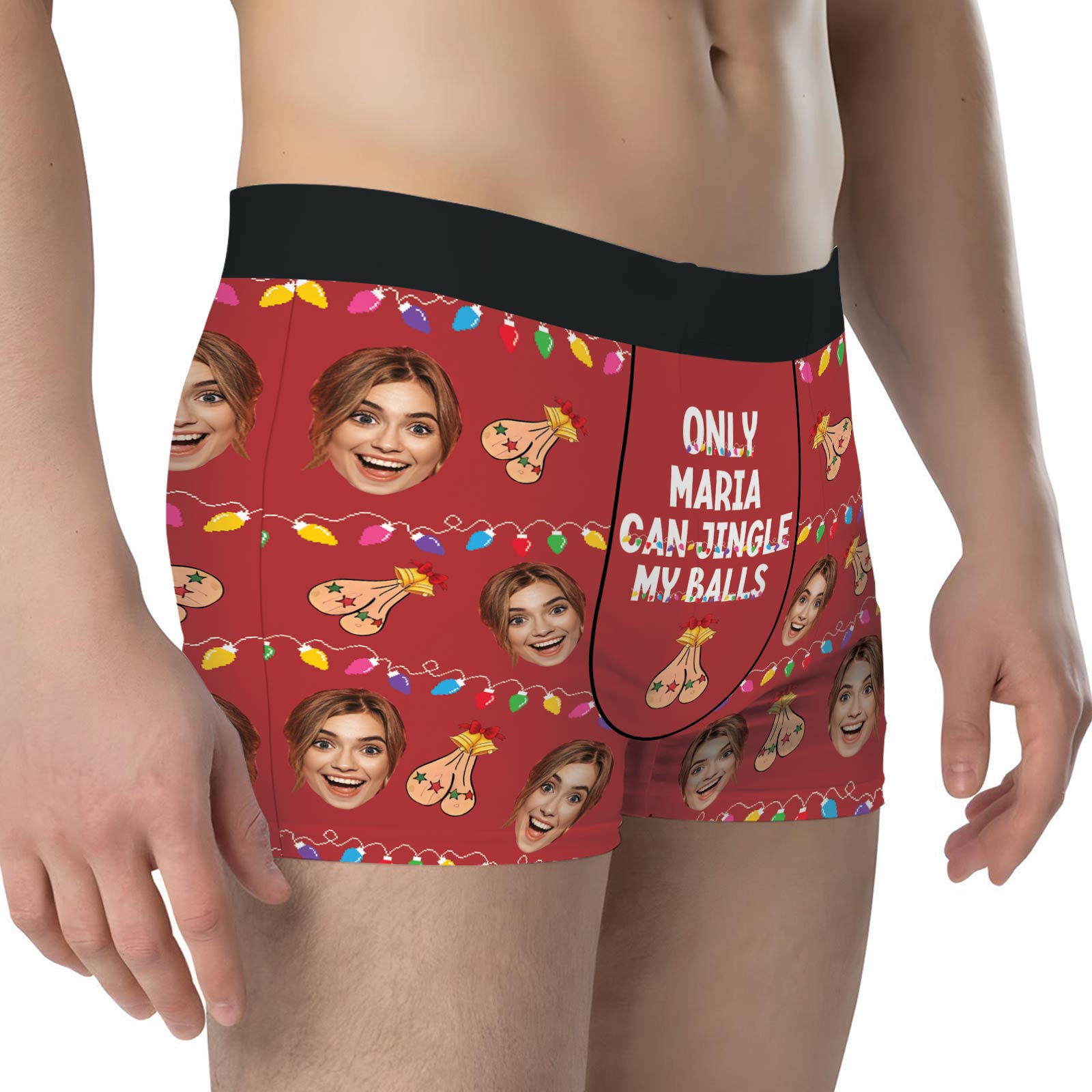 Personalized couple boxers featuring fun designs and custom text for unique gifts