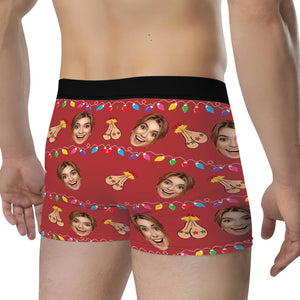 Funny personalized couple boxers with festive designs and playful expressions for lighthearted gifting