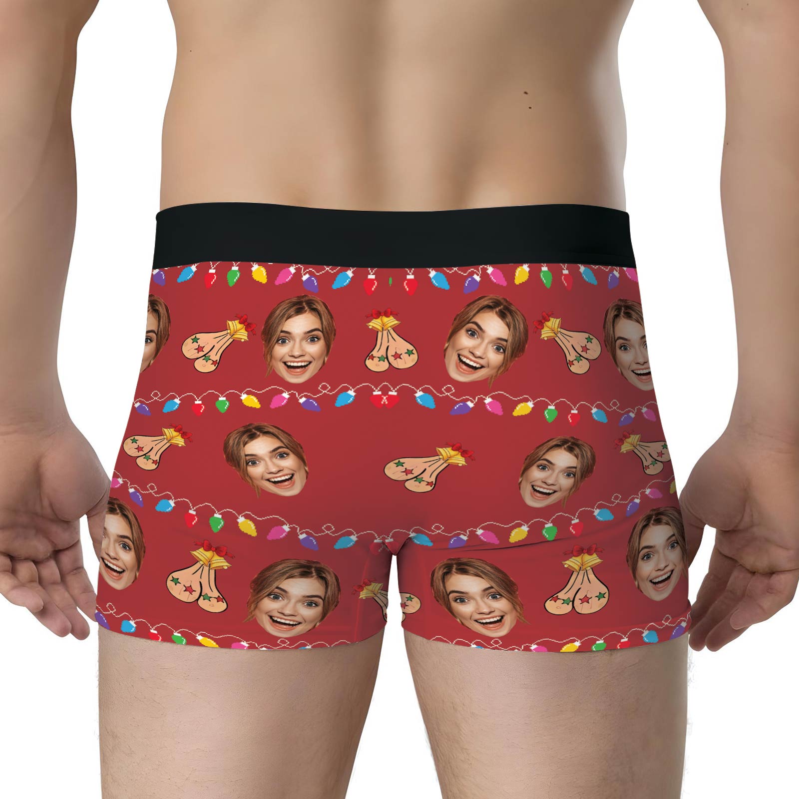 Personalized couple boxers featuring custom images and playful design for unique gifts