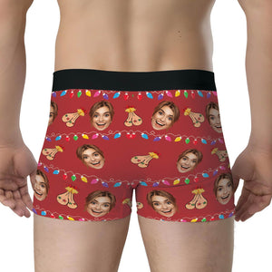 Personalized couple boxers featuring custom images and playful design for unique gifts