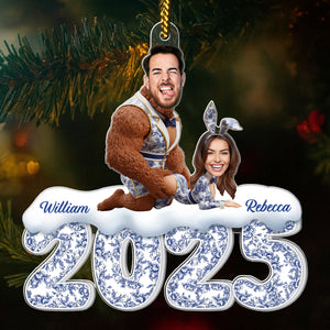 Personalized couple Christmas ornament 2025 featuring playful custom designs and names for holiday decor