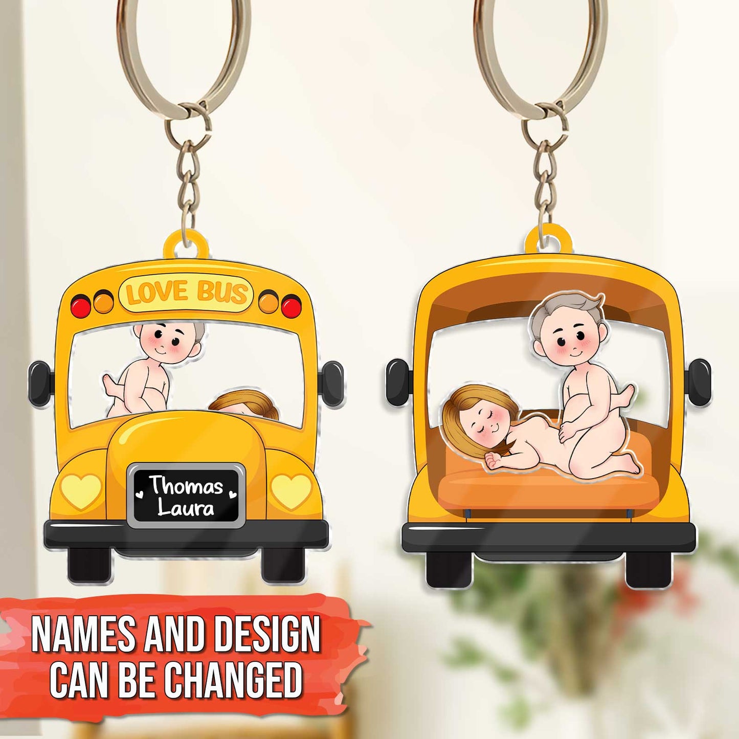 Personalized couple keychain featuring customizable designs and names for special couples