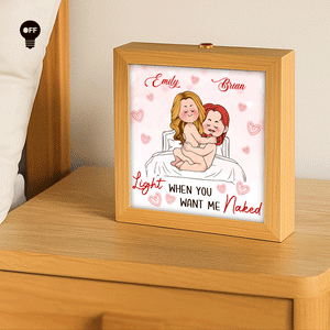 Personalized couple lamp box with names Emily and Brian for a unique home decor gift