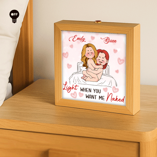 Personalized couple lamp box with names Emily and Brian for a unique home decor gift