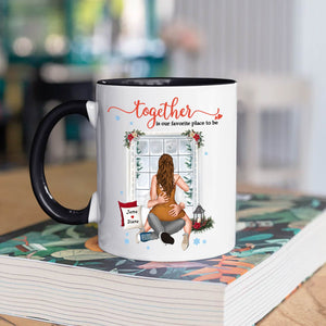 365Gifty personalized couple mug with romantic window scene and names James and Diana