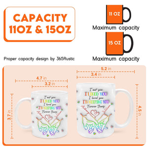 Personalized couple mug featuring heartfelt message and unique design, available in 11oz and 15oz sizes