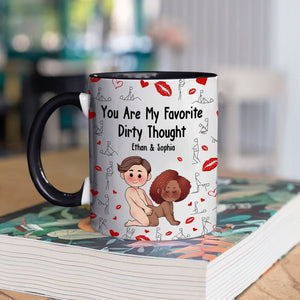 365Gifty personalized couple mug with playful cartoon design and custom names Ethan and Sophia