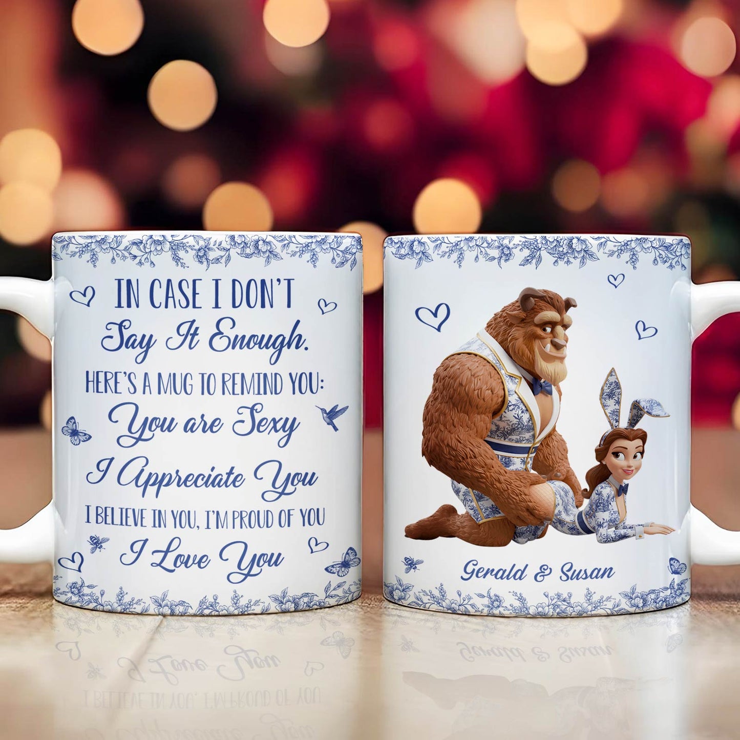 Personalized couple mug featuring a romantic design and heartfelt message for couples