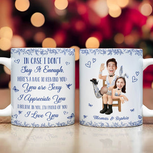 Personalized couple mug featuring a romantic message for Thomas and Sophia with a fun design