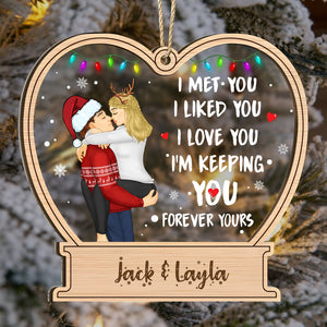 365Gifty personalized couple ornament heart-shaped with romantic winter design and custom names
