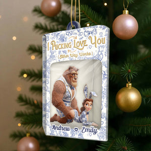 Personalized couple toy box ornament featuring a charming couple design for special occasions