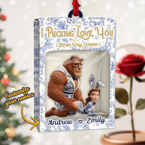 Personalized couple toy box with custom names Andrew and Emily featuring a playful design