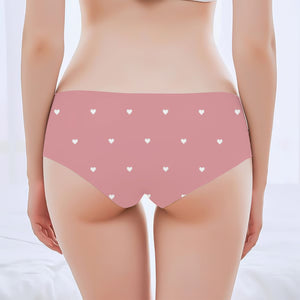 Pink personalized couple underwear with small heart patterns for romantic gifting
