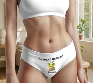 Personalized couple underwear set featuring custom name and playful design for intimate gifting