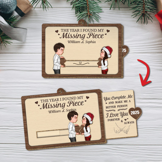 Personalized couple wooden slider card with customizable names and heartfelt message for special occasions