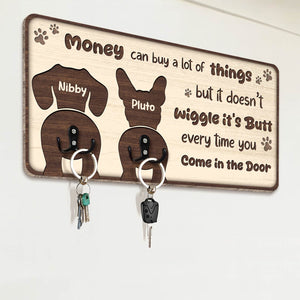 Personalized dog key holder with two dog silhouettes for holding keys and adding a fun touch