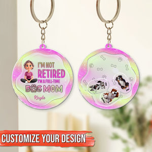 Personalized dog mom keychain with custom designs and vibrant colors for dog lovers