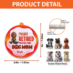 Personalized dog mom keychain featuring fun design with customizable dog charm options and bright colors