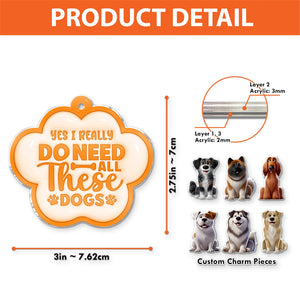 Personalized dog shaking keychain featuring custom charm pieces and colorful design for dog lovers