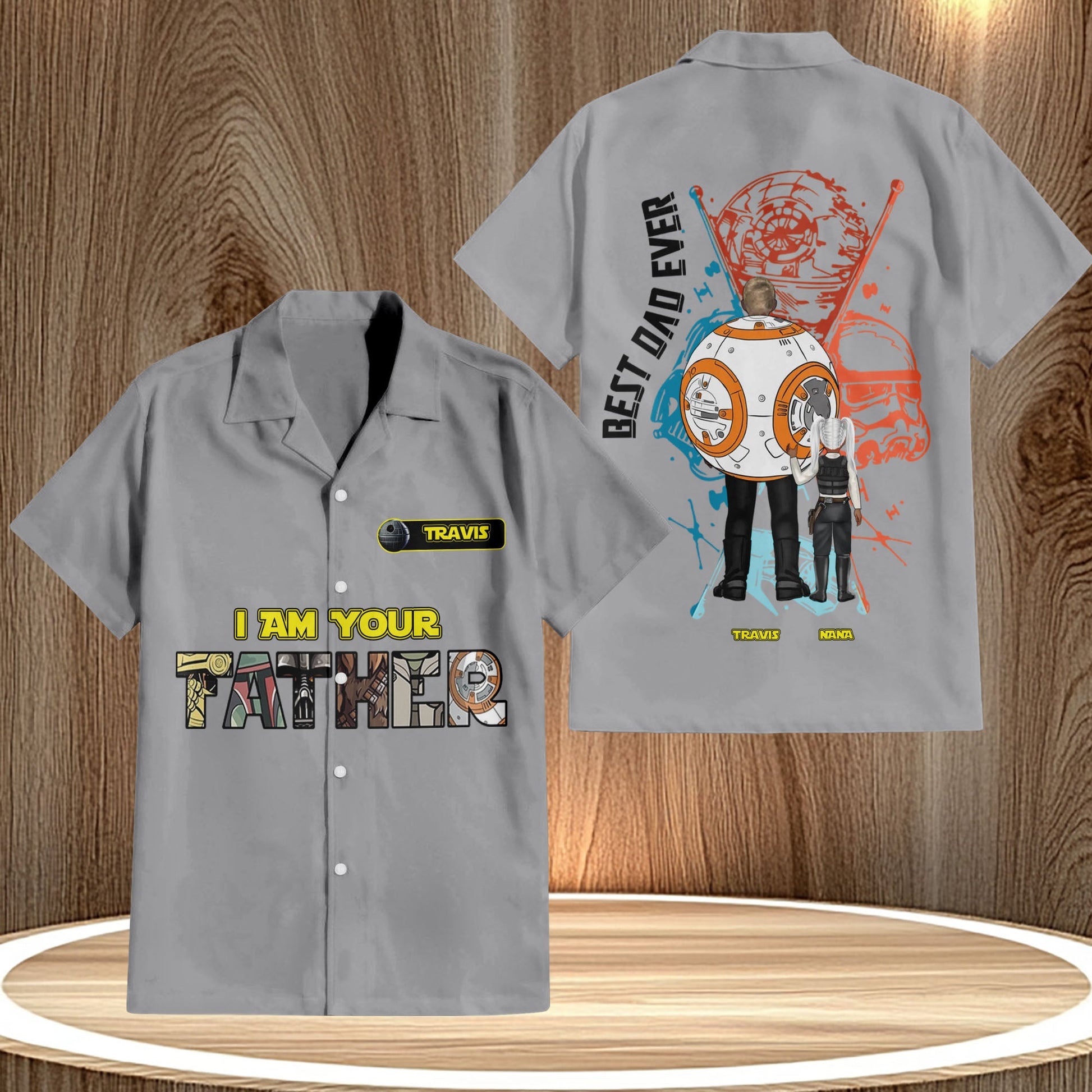 365Gifty personalized father hawaiian shirt with I am your father design and custom names