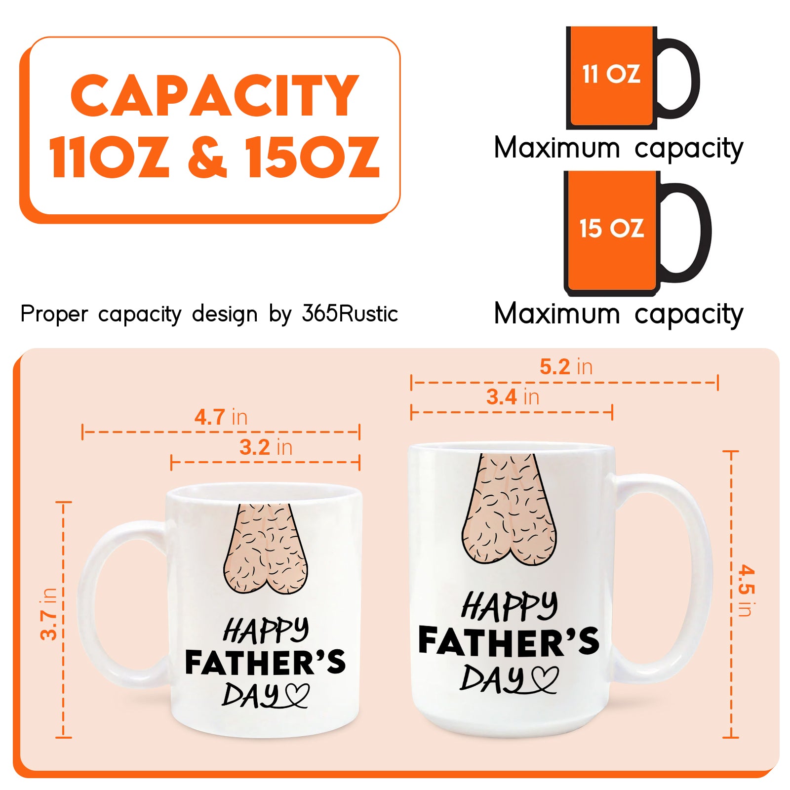 Personalized Father's Day mug with a funny design and measuring 11 oz or 15 oz for hot beverages