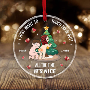 Personalized funny couple ornament in wood featuring a heartfelt message about the Rainbow Bridge