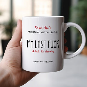 Personalized funny mug with humorous quote and design for a unique gift or collection