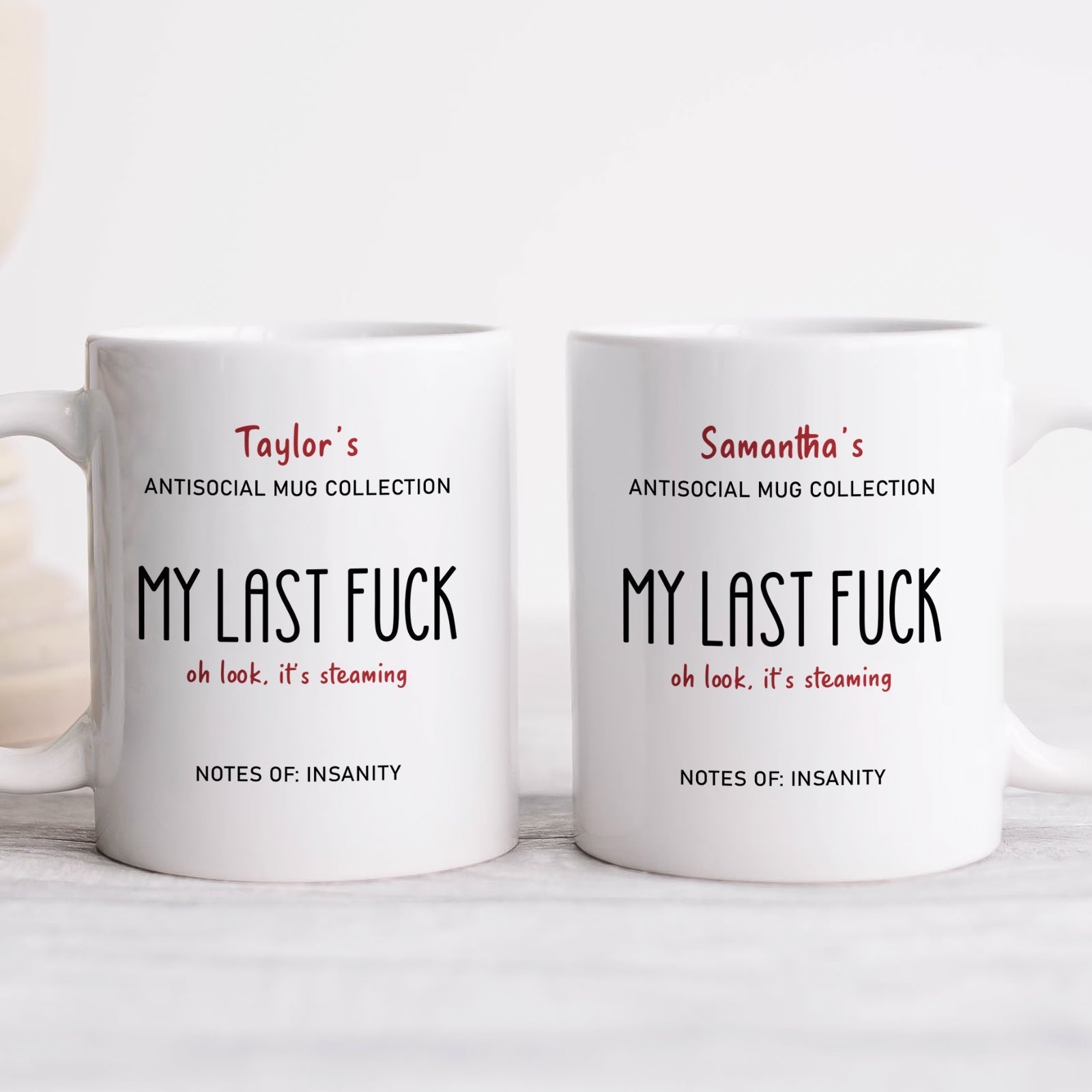 Personalized funny mug featuring humorous quotes for unique gifting options