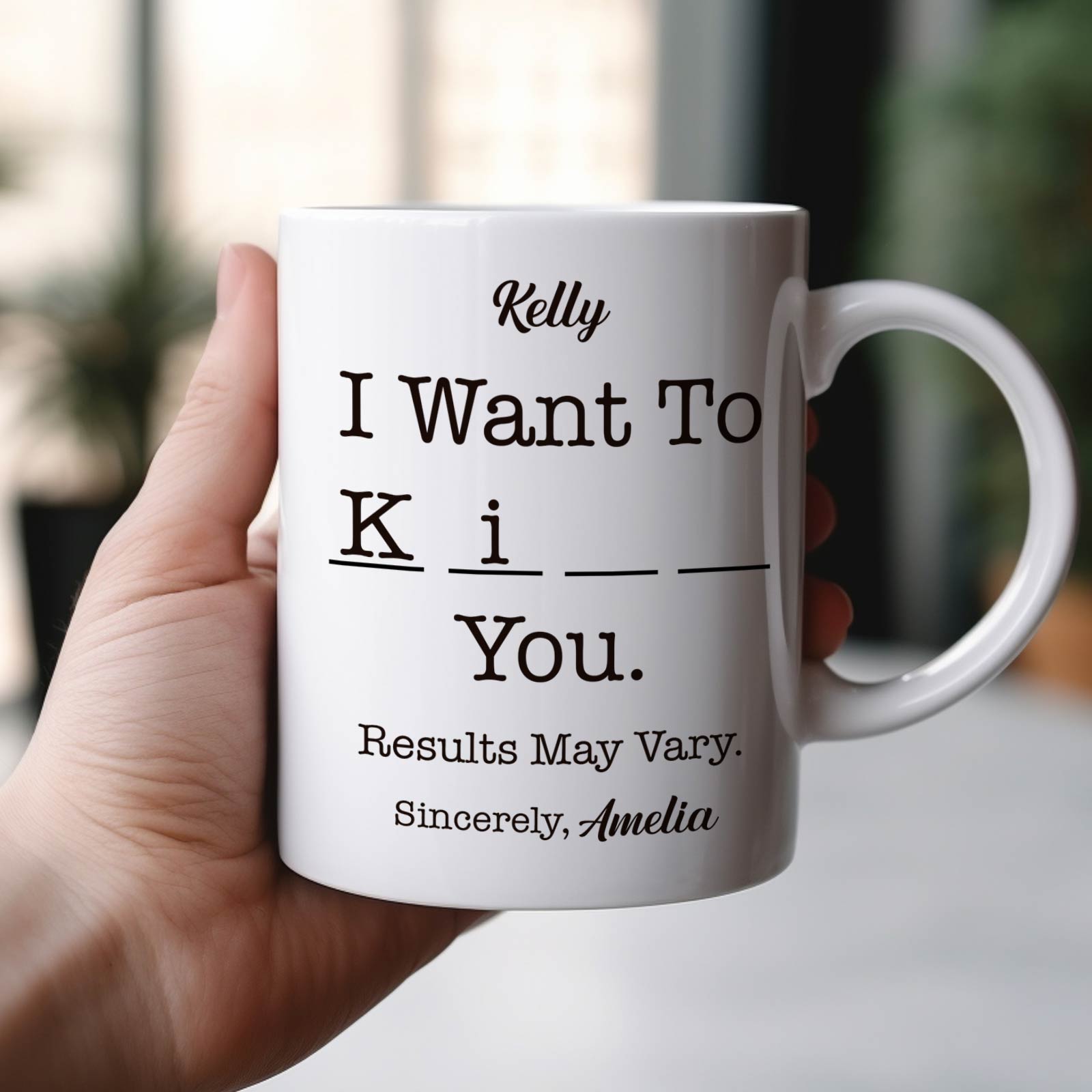 Personalized funny mug for best friends featuring a playful message and customizable name
