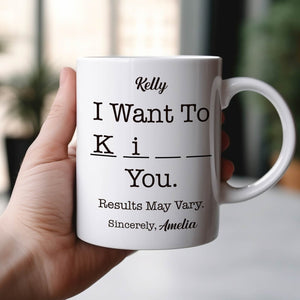 Personalized funny mug for best friends featuring a playful message and customizable name