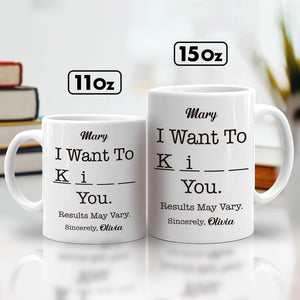 Personalized funny mug for best friends with humorous text and two sizes available