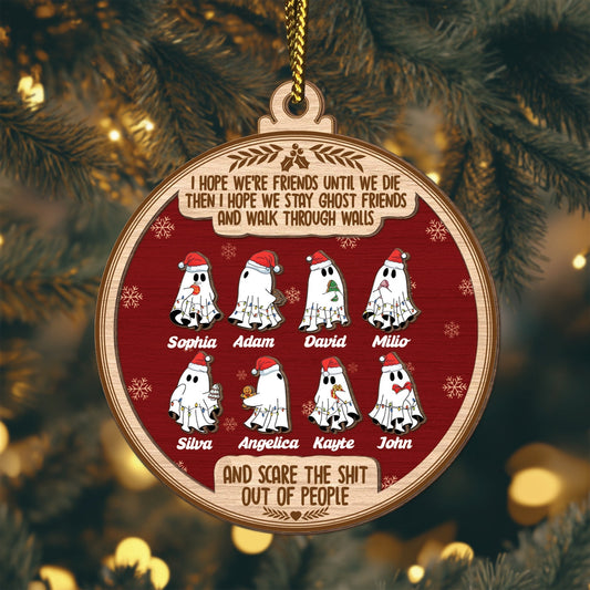 365Gifty personalized ghost friends Christmas ornament with cute ghost characters and custom names