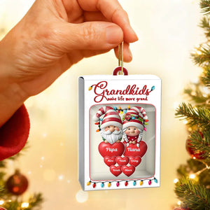 Personalized grandkids toy box ornament with charming grandparents design for holiday decor