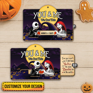 Personalized Halloween gift for couples featuring customizable spooky design with characters and names
