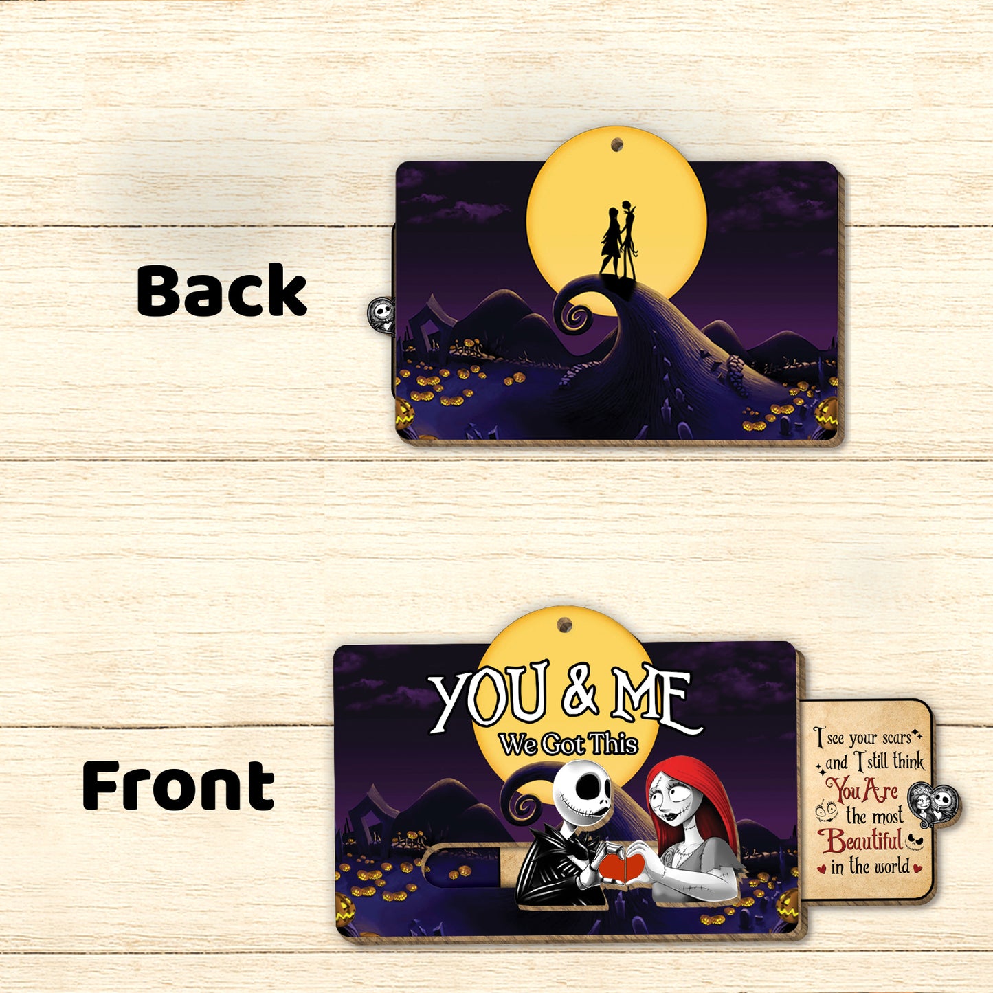 Personalized Halloween gift for couples featuring a romantic spooky design with a silhouetted couple and Halloween theme