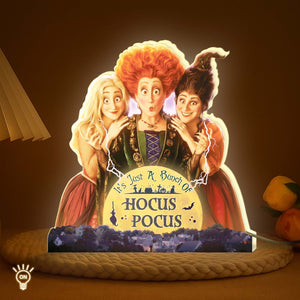 Personalized Hocus Pocus Halloween light box featuring iconic characters with vibrant colors